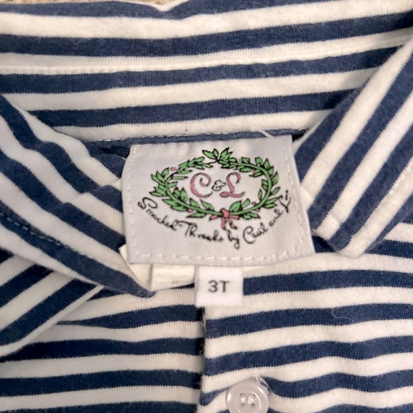 Cecil and Lou 3T navy blue stripe polo - Picture 2 of 3